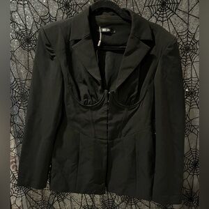 Miss Lola Elegant Black Corset Blazer
